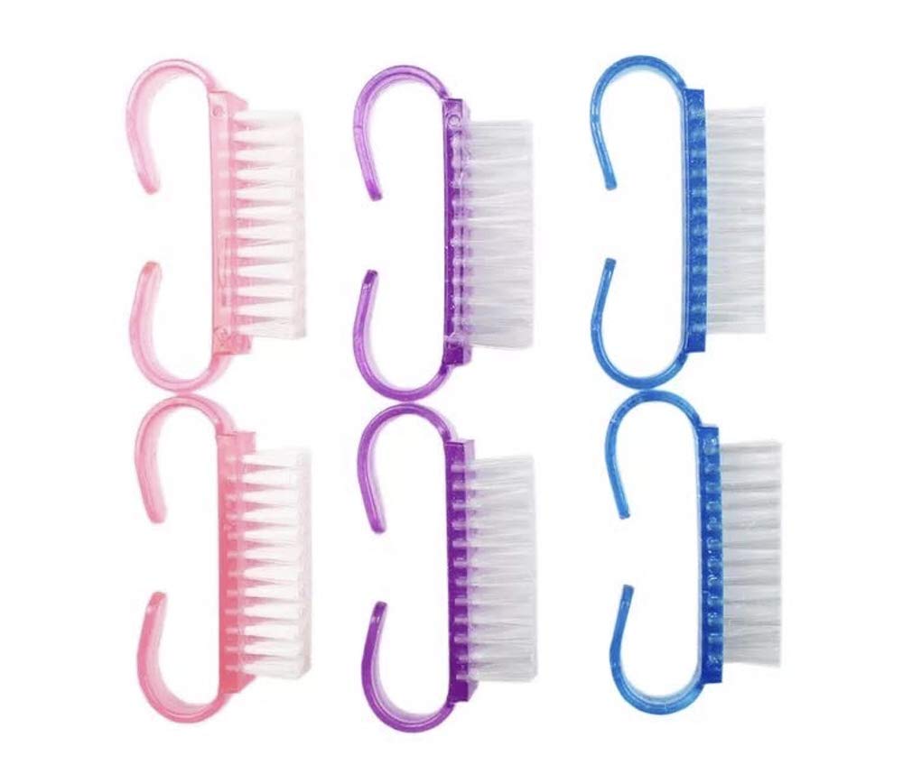 MISS FIRE 6PCS Handle Nail Brush，Handle Grip Nail Brushes，Nail Brushes for Cleaning，Handle Fingernail Scrub Cleaning Brushes for Toes and Nails Cleaner : Beauty