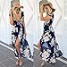 Chvity Women's Wrap Deep V-neck Overlay Floral Print Chiffon Long Maxi Dress