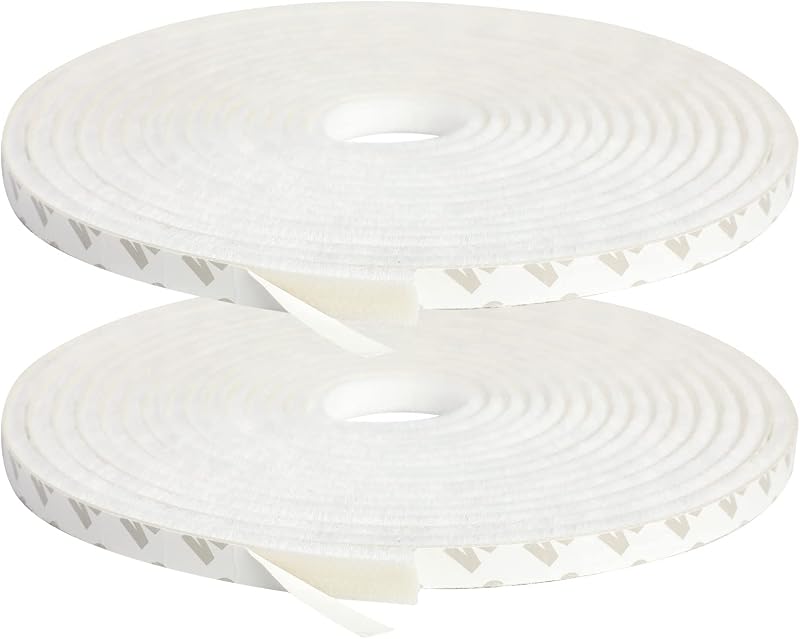 wordmouk 10m Self-Adhesive Brush Seal Strip 9x5mm White Window Door Weather