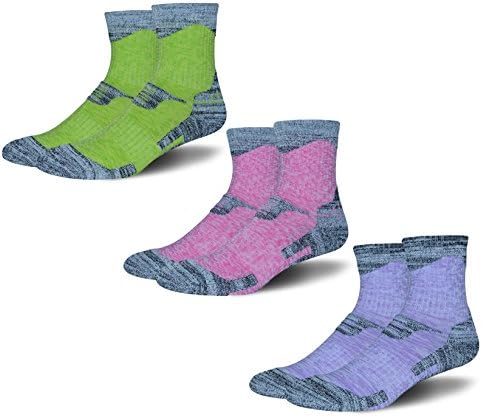 iStyleHome 3 Pairs Women Camping Hiking Walking Socks No Blister,Breathable,Moisture Wicking,Full Terry Cushion Inside for Outdoor Running Walking Climbing Camping