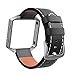SWEES Leather Bands Compatible with Fitbit Blaze Smart Watch, Genuine Leather Replacement Band with Metal Frame Small & Large for Women Men, Champagne Gold, Rose Gold, Black, Brown, White, Grey, Beige