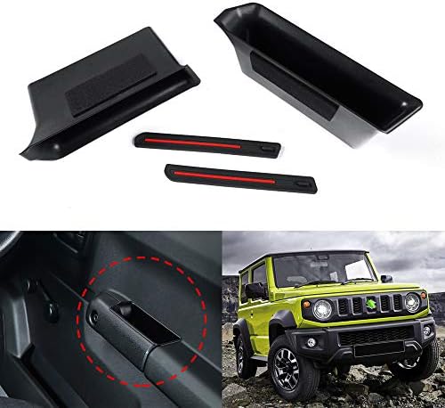 Cartist スズキ 新型ジムニー Jb64 Jb74 ドアハンドルポケット 収納ボックス H30 7 現行 ドアポケット 耐汚れ 内装パーツ 装着簡単 保証 小物入れ 車種専用設計 スポンジ付き ブラック 2pセット 新型jimny 助手席 運転席