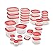 Rubbermaid Easy Find Lids Meal Prep Food Storage Containers, 60-Piece Set, Racer Red