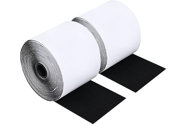 4 In x 18 Ft Hook and Loop Tape Strips with Adhesive Heavy Duty Keep Couch Cushions from Sliding, Outdoor Double Sided Hook L