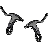 A Pair Bicycle Brake Lever Bike Brake Handle Bike Brake Levers of Universal Aluminum Alloy Bike Cycling Equipment Accessory for Mountain Road Folding Mountain Kids Bike 2.2cm Diameter (Black)