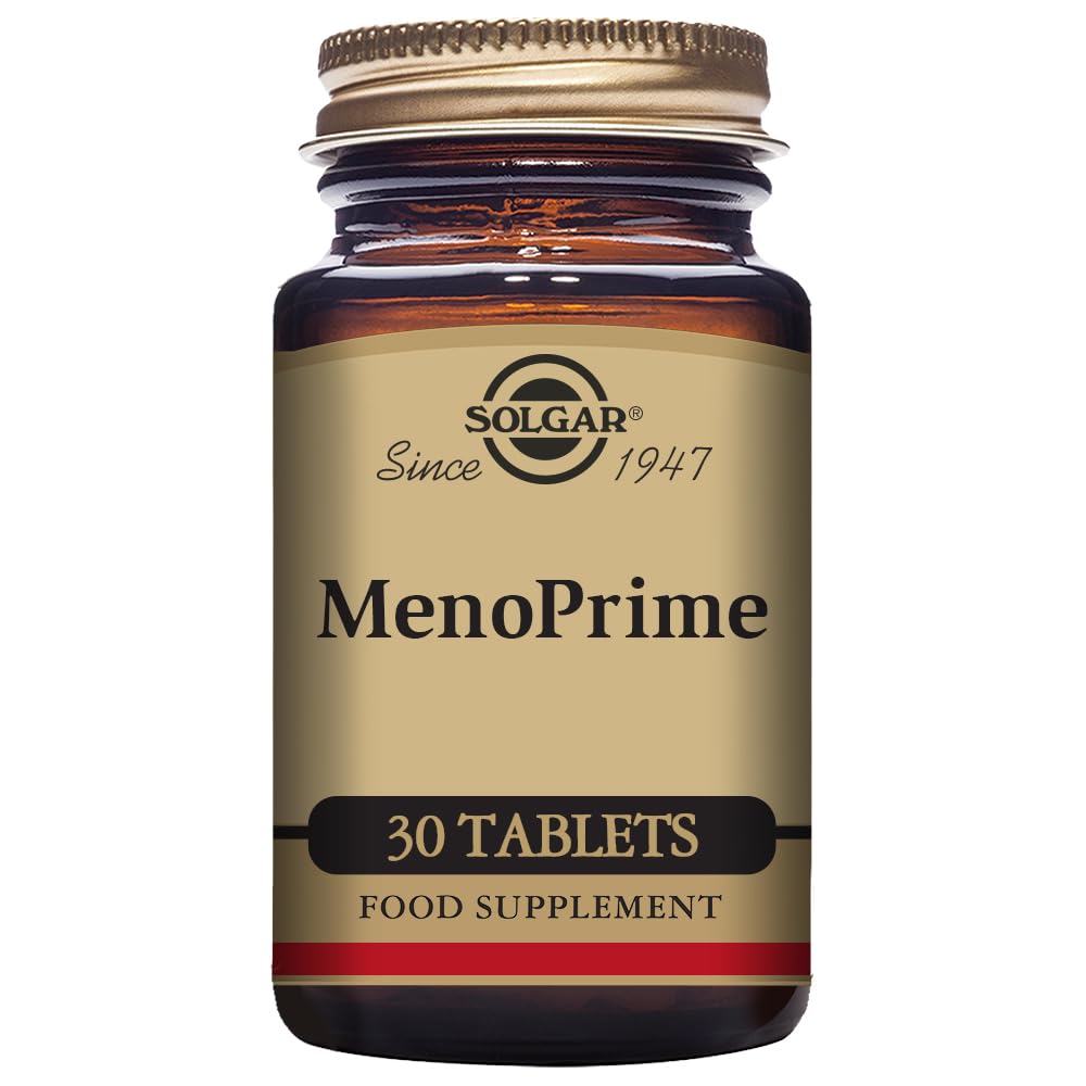 Solgar MenoPrime - 30 Mini Tablets - Hormone Free Support for Mature Women - with Saffron and Siberian Rhubarb - Vegan and Gluten Free
