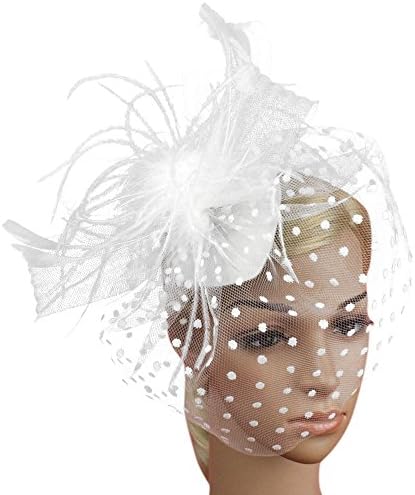Fashion Wedding Women Fascinator Penny Ribbons and Feathers Party Mesh Hat
