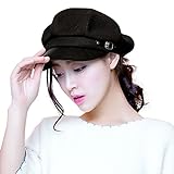 SIGGI Womens Wool Newsboy Cabbie Cap Painter Cop Hats PU Bill Multi Colors