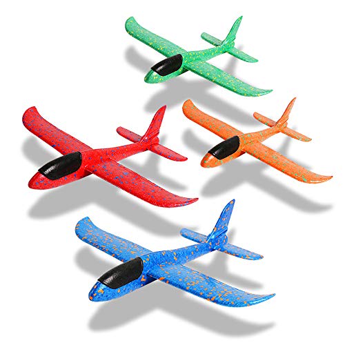 kizh Airplane Launcher Toy,2 Pack Flight Mode Throwing Foam Glider Catapult Plane Toy for Kids One-Click Ejection Shooting Game Birthday for 4 5 6 7 8 Year Old Boys and Girls