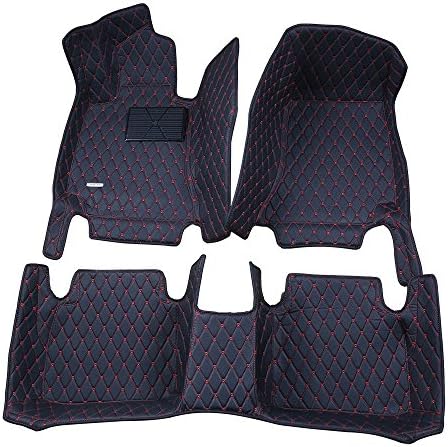 Spartan Autotec - Floor Liners Front and Second Row Seats 3pcs for Range Rover Evoque - King Diamond Series - Midnight Black Cream