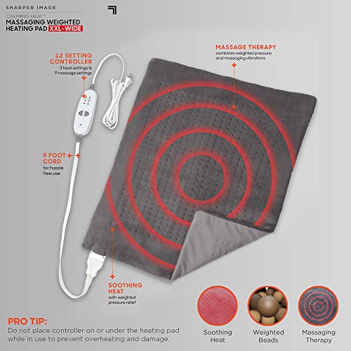 sharper image massage weighted heating pad