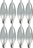 GE Lighting Crystal Clear 66104 25-Watt, 220-Lumen Bent Tip Light Bulb with Candelabra Base, 8-Pack