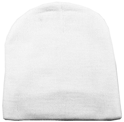 Simplicity Women / Men Short Knit Beanie Skull Hat Cap, White