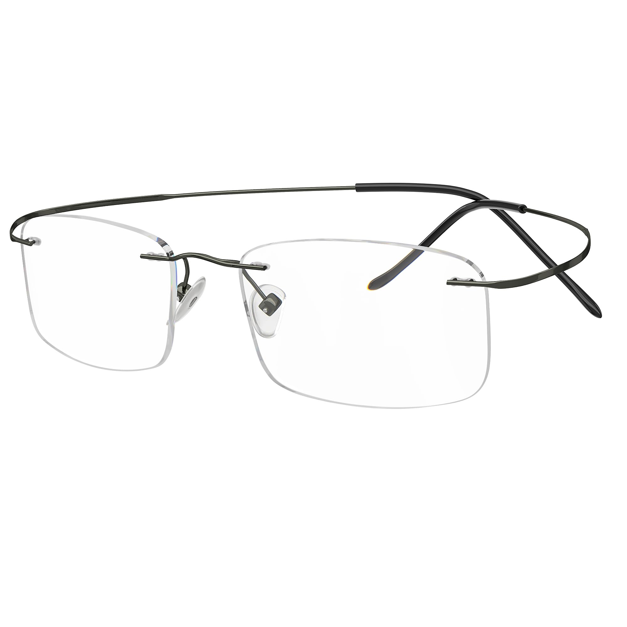 Eyekepper Titanium Rimless Reading Glasses Readers Men Women Gunmetal +0.75 — image 1