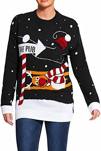 SCO New Womens Ladies Xmas Novelty Christmas Plus Size Knitted Warm Jumper