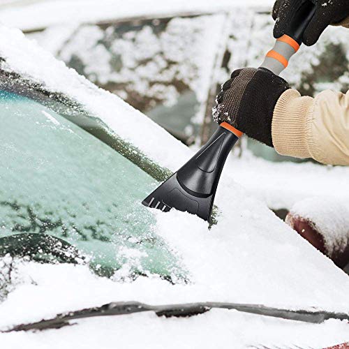 SEEKONE Car Snow Brush and Ice Scraper, 2 in 1 Detachable Winter Snow Ice Shovel Removal Tool with Ergonomic Foam Grip for Car Truck SUV (27in)