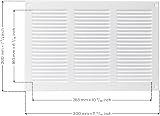 EUROPLAST White 300x200mm/12x8in Metal Air Vent Grille Cover with Insect Mesh view 2