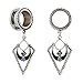 KUBOOZ Popular Dangle Pendant Jewelry Opal Stainless Steel Screw Ear Plugs Tunnels Gauges 2g to 3/4