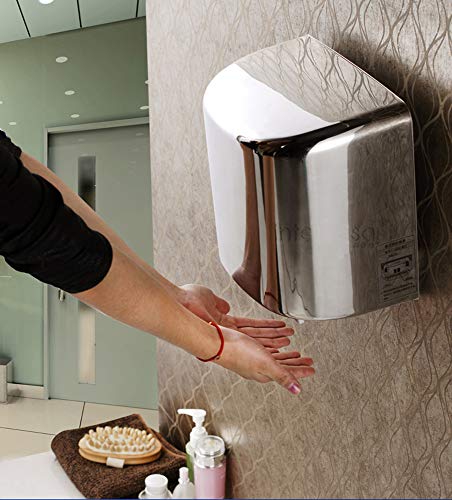 interhasa! Heavy Duty Stainless Steel Hand Dryer for Bathroom,950W(Polished) Automatic Commercial High Speed