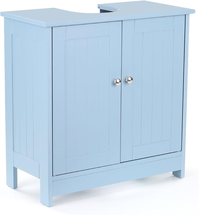 IKAYAA Under Sink Bathroom Storage Sink Basin Storage with 2 Doors Storage Cupboard Unit