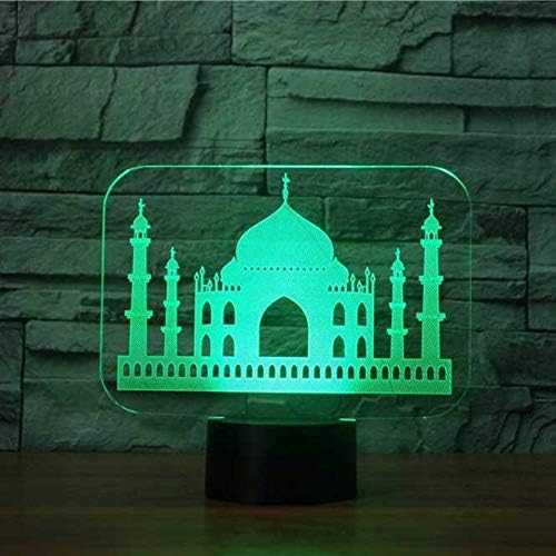 Wangzj 3D Night Light/Desk Lamp/Modelling Night Light/3D Illusion Lamp /7/ Living Bedroom Bar Best Gift Toys/Taj Mahal [Energy Class A++]