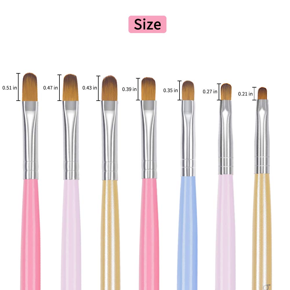 Beetles UV Gel Nail Brush, 7Pcs Poly Extension Gel Brush, Nail Art Tips Builder Brush Nail Painting Brush Pen Set for Home and Salon Use : Beauty