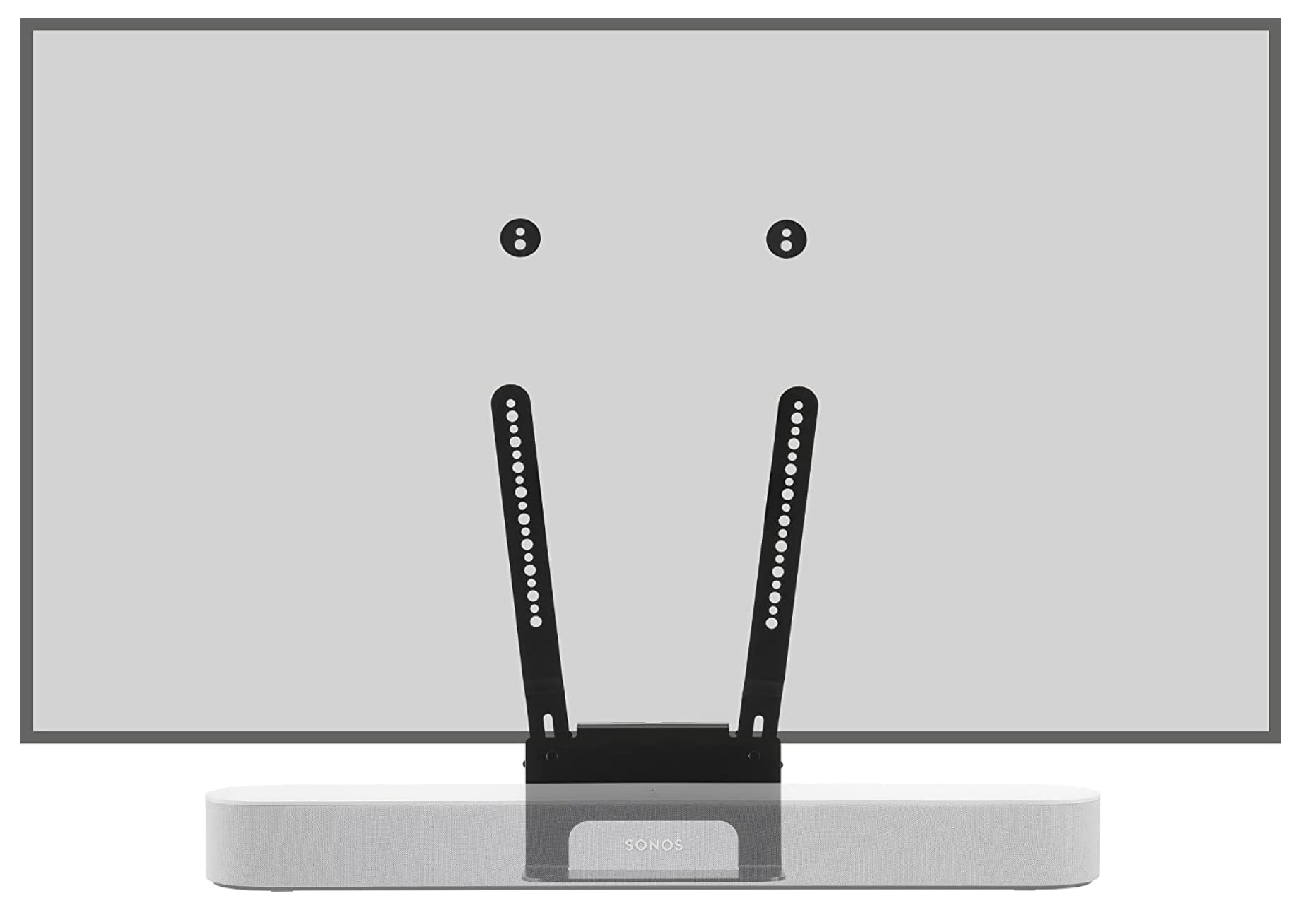 Flexson TV Mount Attachment for Sonos Beam in Black. Suitable for 40" to 80" TV