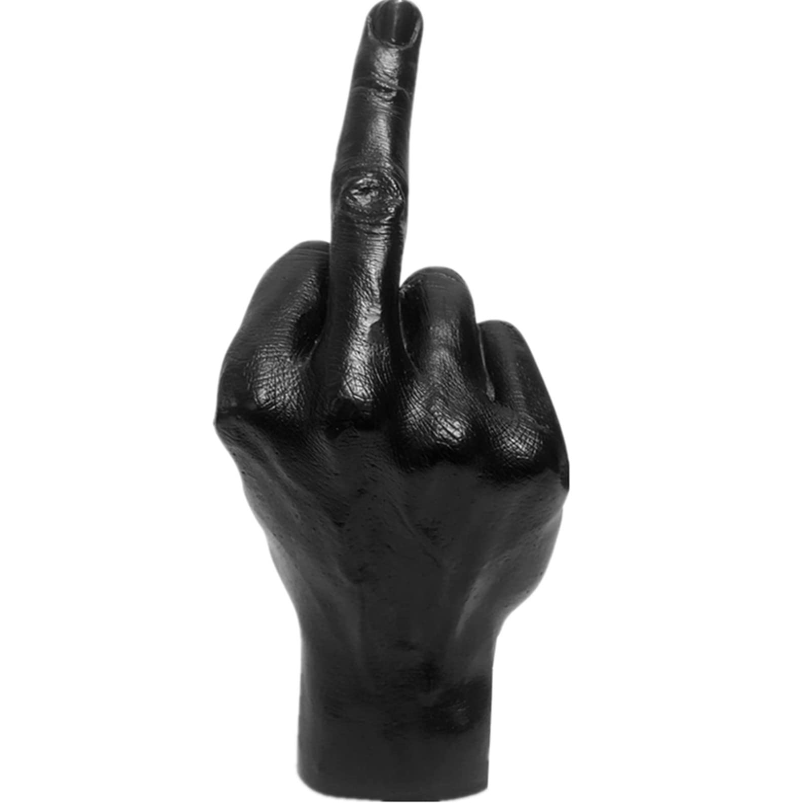 LECMACY Vertical Middle Finger Hand Gesture Desk Creative Statues, Personality Finger Gifts for Mannequin Jewelry Display Holder, Friends Family, Shop, Home Office Playroo Decor (Black-B)