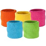 Suddora Wrist Sweatband Also Available in Neon Colors - Athletic Cotton Terry Cloth Wristband for Sports (Neon Green)(1 Piece)