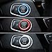 3Piece For BMW Steering Wheel Emblem Decal+Steering Wheel Center alloy Decor+Start Stop Button Ring Push Button Ignition Switch Decor combination,Make your car very cool (Rose red)