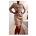 TowerTree Women's Sparkle Glitter Sequin 3/4 Sleeve Bodycon Shiny Party Dress Vegas