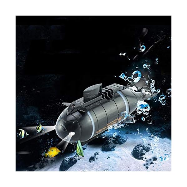 PIGMAMA 5 '' Mini RC U-Boot Glühend, Radio Fernbedienung Boot Schiff, Elektronisches U-Boot Boot Wasserspielzeug… – Bild 3
