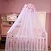 RuiHome Dome Style Hanging Princess Girls Mosquito Net Nursery Crib Bed Canopy Pink Bowknot Decor, Without Bracket Stand