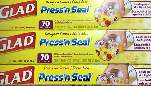Glad Press'n Seal Leak Proof & Airtight Seal 70 Sq ft - Pack Of 3