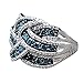 WensLTD Exquisite 925 Silver White Sapphire Ring Wedding Engagement Bridal Jewelry Rings for Womens Girls (US Size 8, Blue)
