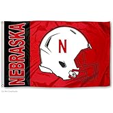 Nebraska Huskers Large Football Helmet 3x5 College Flag
