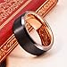 Three Keys Jewelry 8MM Mens Tungsten Carbide Wedding Ring Coffee Brown Brushed Wedding Band Men