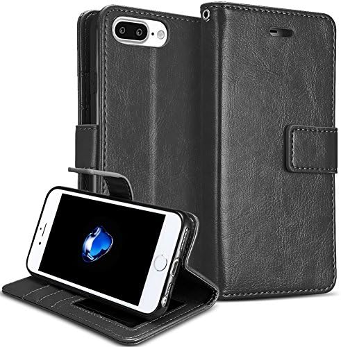 iPhone 7 Plus and iPhone 8 Plus Wallet Case, TekSonic [Black] PU Leather Wallet Phone Case [Card Slot] [Flip] [Wallet] [Stand] Carry-All Case for iPhone 7 Plus and 8 Plus Devices (5.5 Inch)