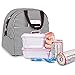 BALORAY Lunch Bag for Women Men Lunch Tote Bag Lunch Organizer Lunch Holder Lunch Container (Black+Red White Stripes)