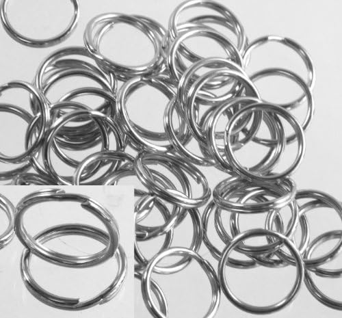 48 Split Ring Fishing Lure, Lanyard Connector Keychain Nickel Plated Spring Steel 17mm Made in the USA by Made in the USA
