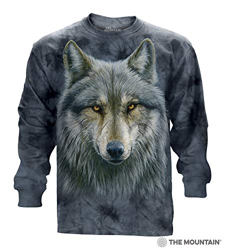 The Mountain Adult Long Sleeve T-Shirt - Warrior Wolf L