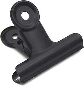 12 Pack Large Black Bulldog Binder Paper Clips/Metal Hinge Clip File Clamps for Crafts, Food Bags, Drawings, Photos at Home Kitchen & Office Useage (Black, 2 1/2 Inch)