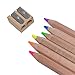 Stubby Pencil Studio Eco Highlighter Pencils - Set of 6 Neon Colors with a Jumbo Sharpener - Bible Highlighters - Wooden Highlighters Will Not Bleed or Dry Out