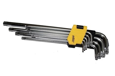 DigitalCraft CDFG4 Mega Long Torx or Star Key Long Set 9 Pieces Star Allen Key Set with Hole 9 Pieces T10 to T50