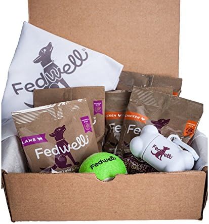Fedwell Pet Foods Starter Kit: Food samples, toys, and swag