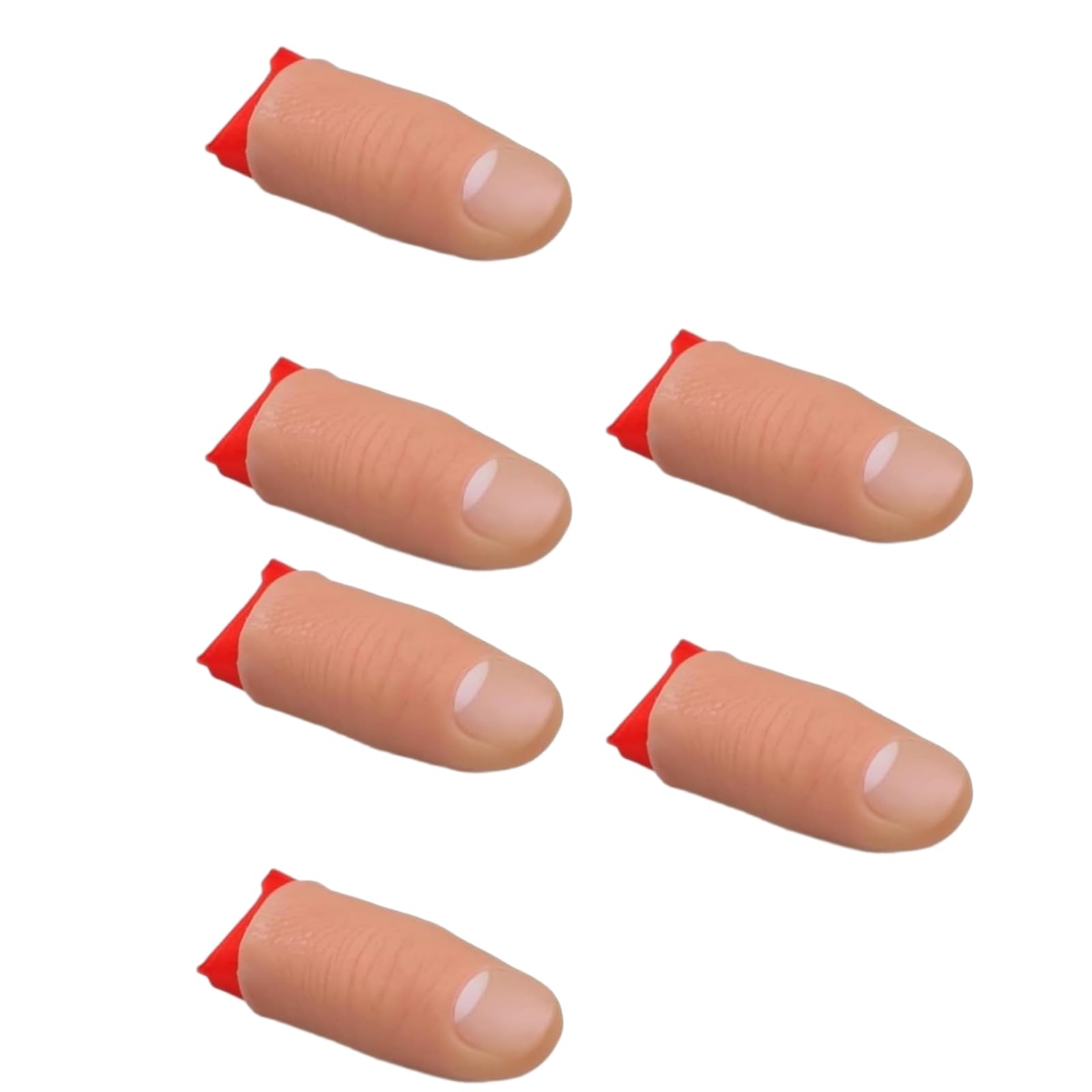 6Pcs Thumb Tip Magic Tricks Fake Thumb Tip Silk Vanish Magic Disappearing Silk Fake Thumb Tip Magic Trick Gimmick Magician Accessory and Practical Jokes Magic Tricks Making Objects Appear Disappear