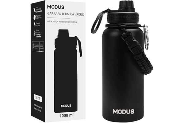 MODUS Garrafa Térmica Esportiva De Inox Com Isolamento A Vácuo 950ML | Preto