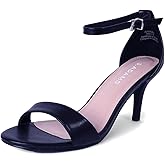 J. Adams Dove Ankle Strap Womens Stiletto Heels For Women Sexy - Open Toe Strappy Heels, Wedding Shoes For Bride, Summer Heels and Bridal Shoes - Black - 9
