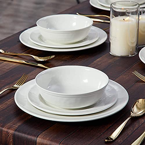TP Dinnerware Sets Service for 6, Melamine Dishes Set with Bowls and