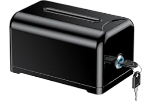 Uniclife Acrylic Donation Box for Fundraising, Black Suggestion Box with Slot and Lock, Desktop Ballot Boxs Tip Jar, Plastic Storage Container for Voting Charity Comment Collection, 7.3" x 4.5" x 3.9"